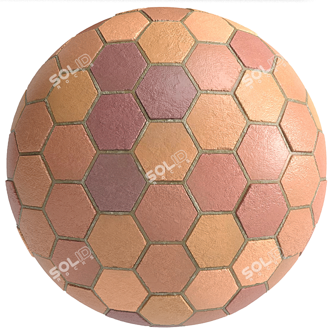 HexaColor10 - 5 Color Hexagon Tiles 3D model image 3