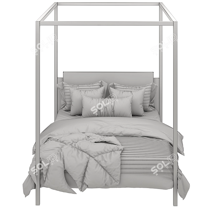Elegant Canopy Bed 3D model image 9