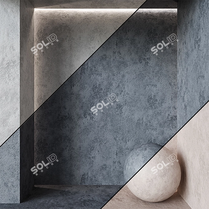 Spherical Plaster Texture Set 3D model image 1