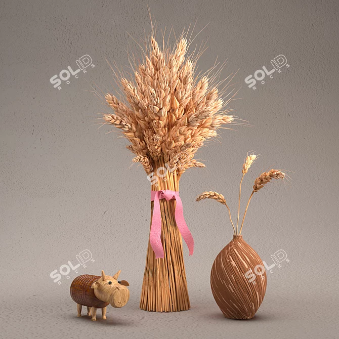 Decorative Wheat Composition: Interior Decor 3D model image 1