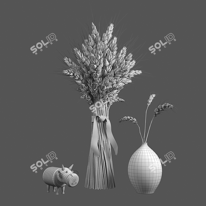 Decorative Wheat Composition: Interior Decor 3D model image 2