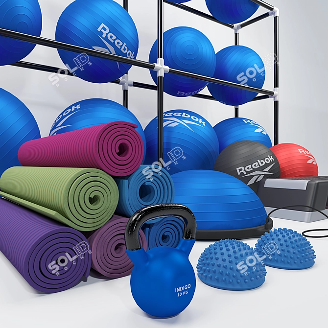 Ultimate Fitness Set: Weights, Balance Tools, and More 3D model image 4