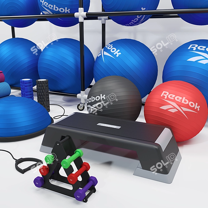 Ultimate Fitness Set: Weights, Balance Tools, and More 3D model image 5