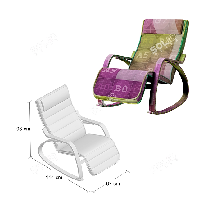 Modern Rocking Lounger: The Ultimate Relaxation 3D model image 1