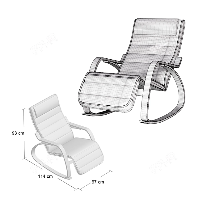 Modern Rocking Lounger: The Ultimate Relaxation 3D model image 6