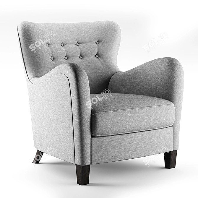 Flemming Lassen Armchair: Danish Calligraphic Design 3D model image 1