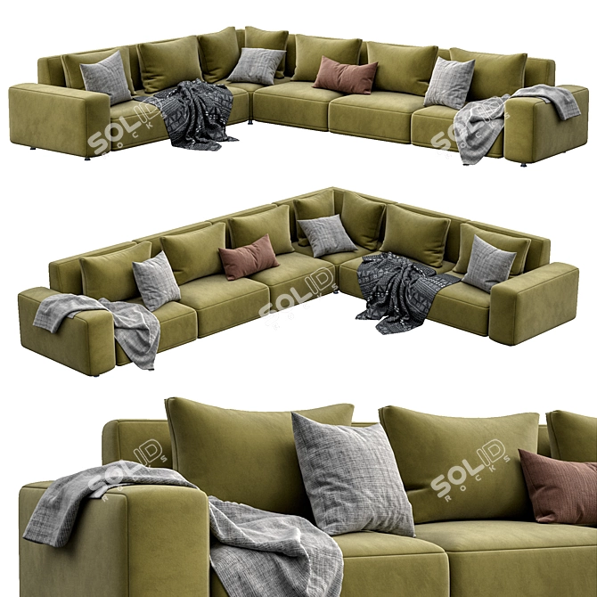 Dienne Cross: Modern Sofa with Versatile Design 3D model image 1