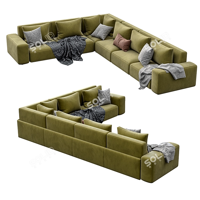 Dienne Cross: Modern Sofa with Versatile Design 3D model image 3