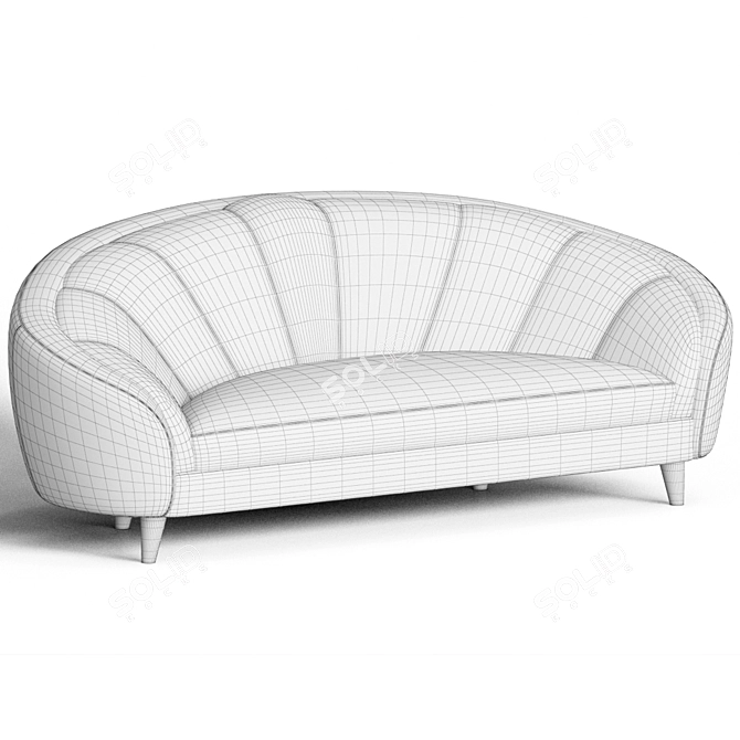 Elegant Ruby Velvet Sofa 3D model image 6