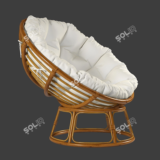 Comfy Solana Papasan Chair 3D model image 3