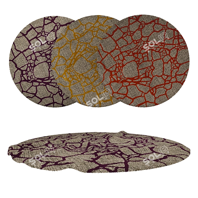 Modern Round Carpets Set 3D model image 1