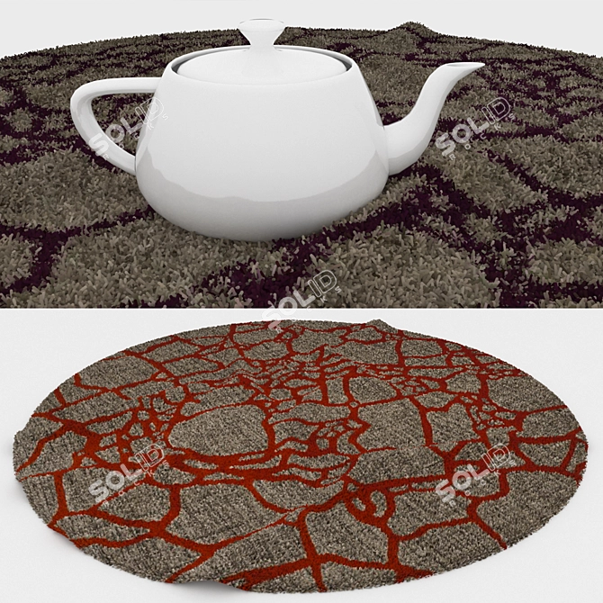 Modern Round Carpets Set 3D model image 3