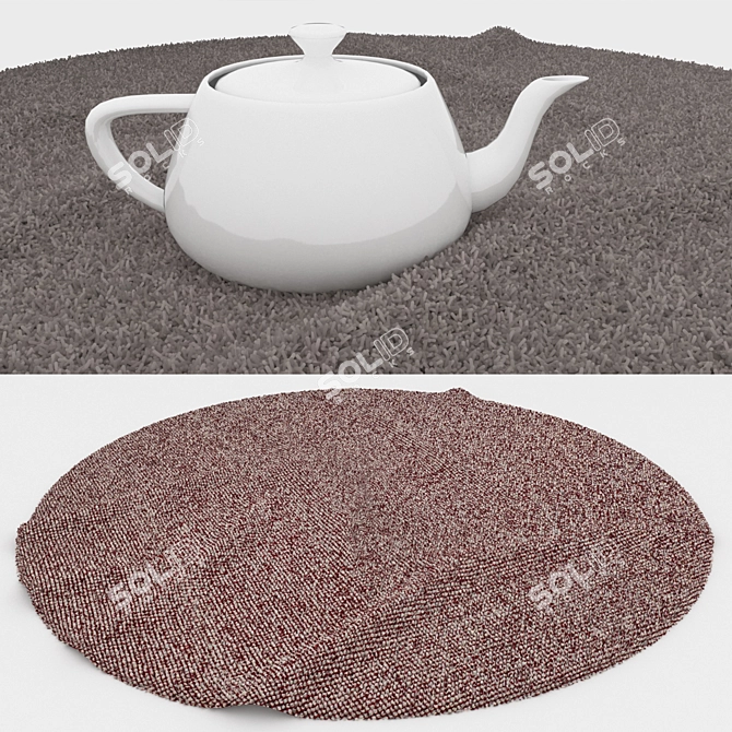 Round Carpets Set 261: Versatile Rug Collection with Multiple Rendering Options 3D model image 3