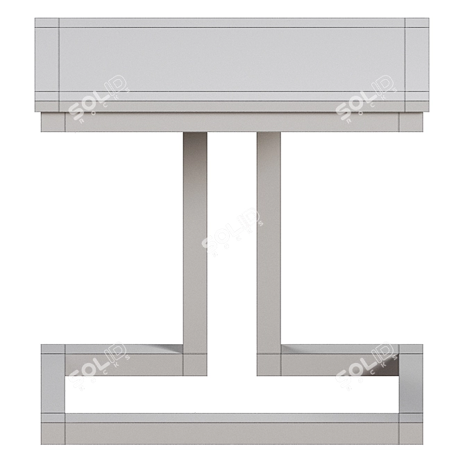 Sleek Noir Alonzo Side Table 3D model image 2