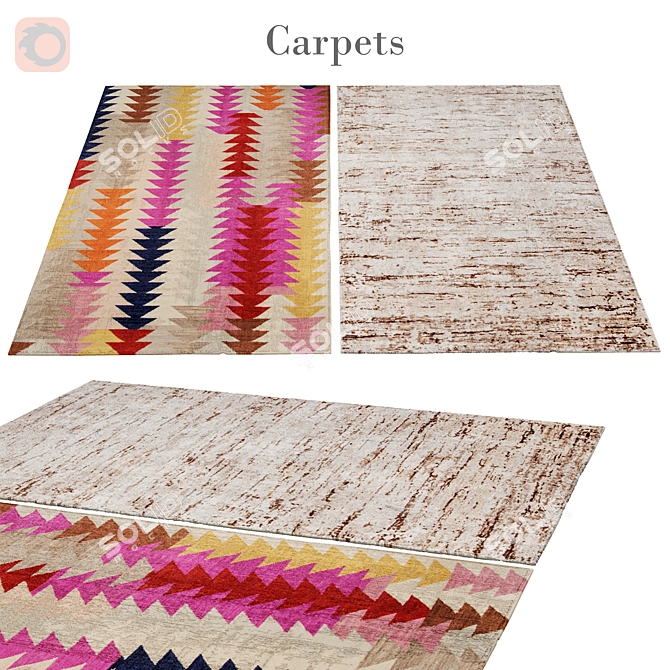 Luxury Persian Style 3x5 Rug 3D model image 1