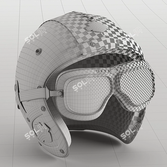 Leather Moto Helmet: Stylish and Protective 3D model image 5