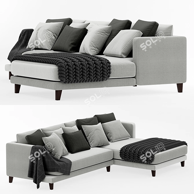 Delavega Corner Sofa: Modern & Stylish Design 3D model image 2