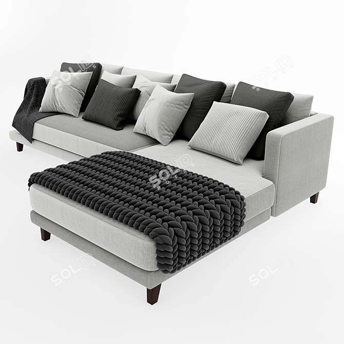 Delavega Corner Sofa: Modern & Stylish Design 3D model image 3