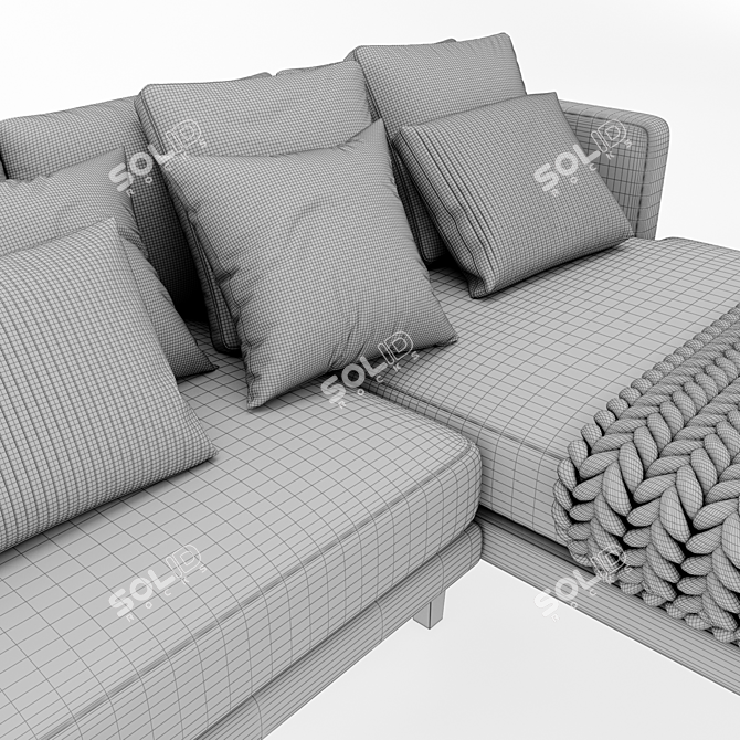 Delavega Corner Sofa: Modern & Stylish Design 3D model image 4