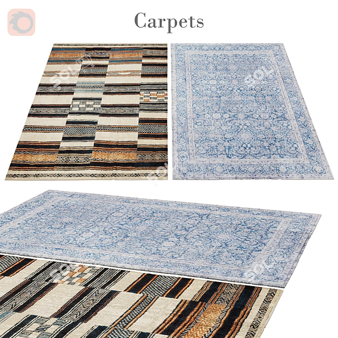 Premium Poly Rug: 3,888 Polys, 4,004 Vets 3D model image 1