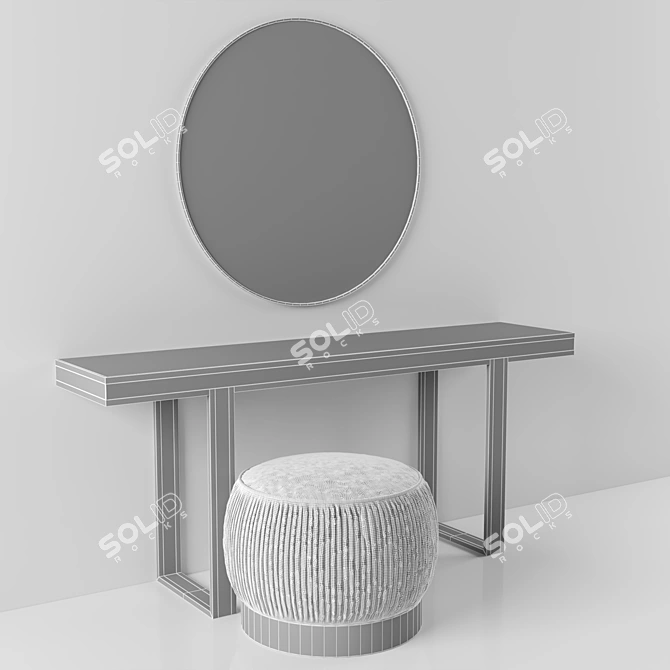 Luxury Marble Console Table 3D model image 5