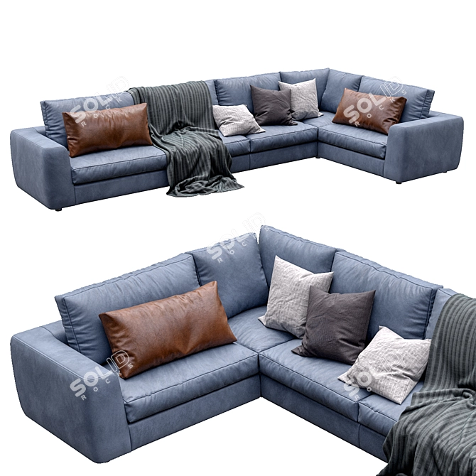 Alameda9 8 Leather Sofa 3D model image 1