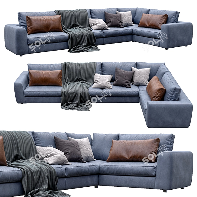 Alameda9 8 Leather Sofa 3D model image 2