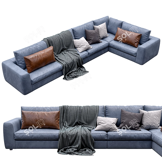 Alameda9 8 Leather Sofa 3D model image 3