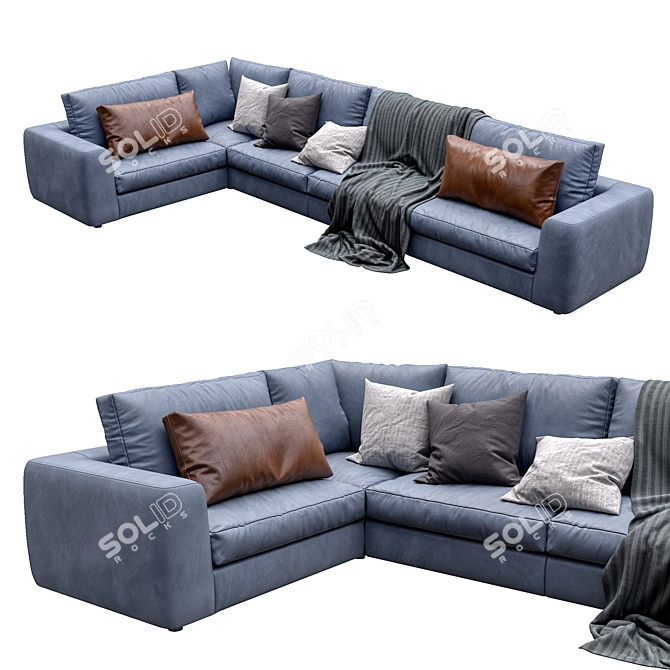 Alameda9 8 Leather Sofa 3D model image 4
