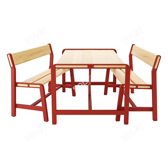 Ypperlig Kids Bench & Table Set 3D model image 2