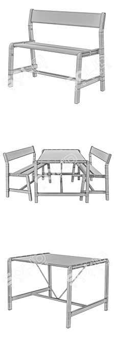 Ypperlig Kids Bench & Table Set 3D model image 4