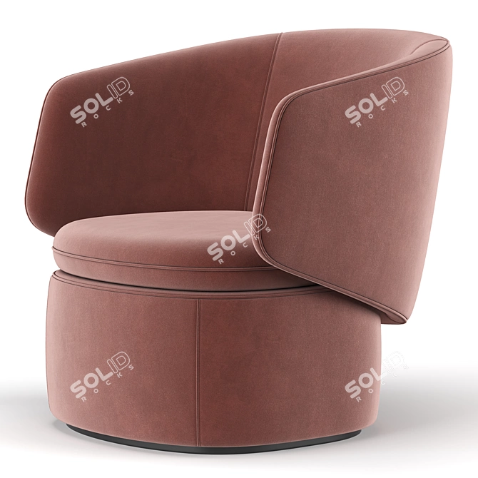 Elegant Crescent Swivel Chair 3D model image 4