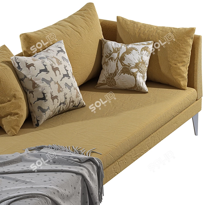 Feel Good Ten: Stylish Fabric Day Bed 3D model image 2