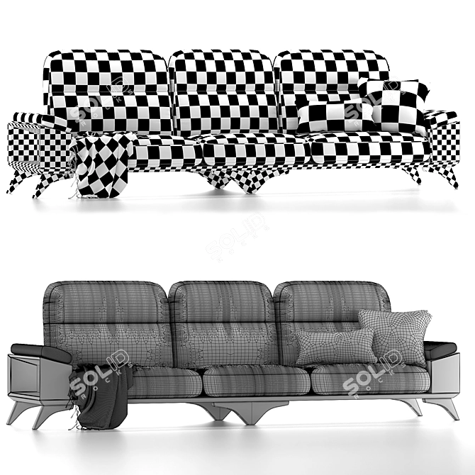 3Dmax Mid Century Sofa - Corona & Vray Render Model 3D model image 7