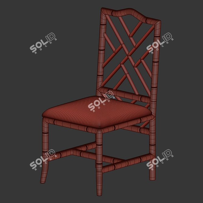 Eco-Friendly Bamboo Chair 3D model image 3