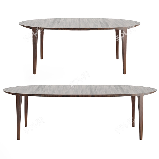 Elegant Johansen Oval Table 3D model image 3