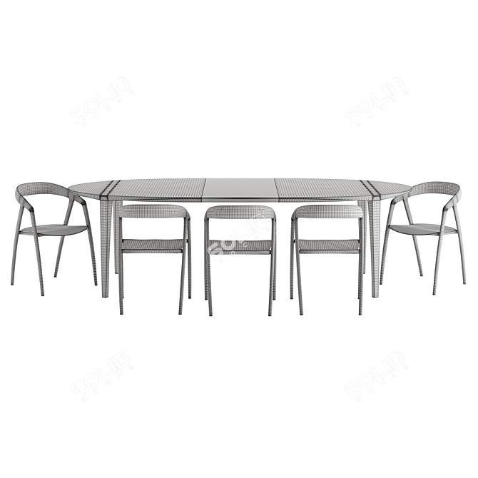 Elegant Johansen Oval Table 3D model image 5