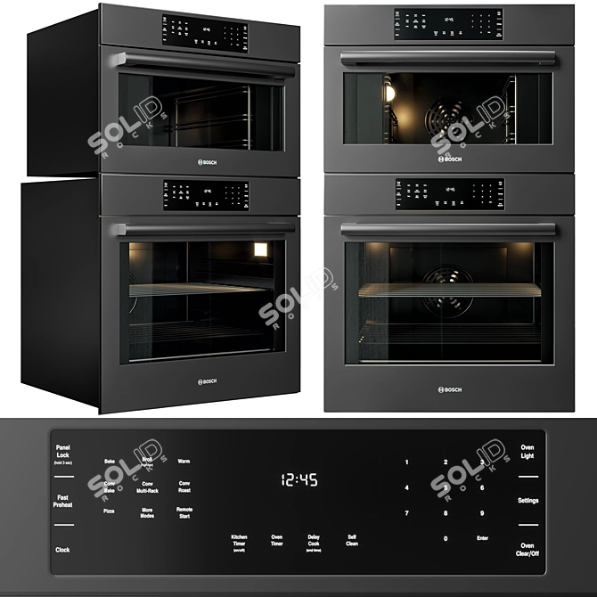 Bosch Kitchen Master Collection: Double Oven & Coffeemaker 3D model image 3