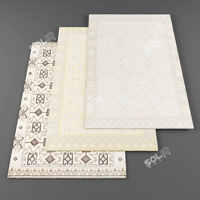 Modern High-Res Carpets (4-Pack) 3D model image 1