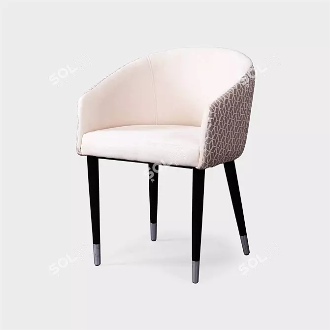 Gabrielle Wood Semi-Chair: Elegant Design, Custom Upholstery 3D model image 1