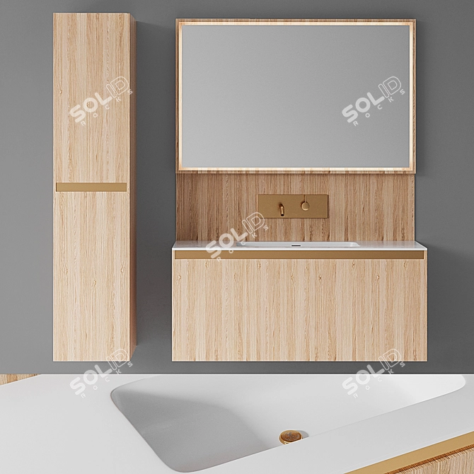 Exquisite Carved Wood Oasis Eden 3D model image 1