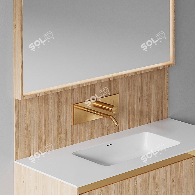 Exquisite Carved Wood Oasis Eden 3D model image 2