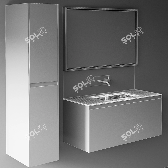 Exquisite Carved Wood Oasis Eden 3D model image 3