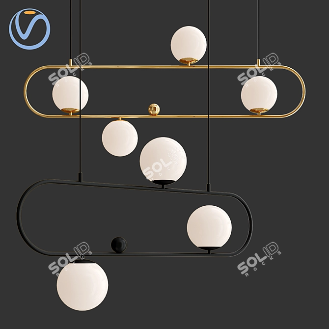 Modern Hoop Pendant Light by Lampatron 3D model image 2