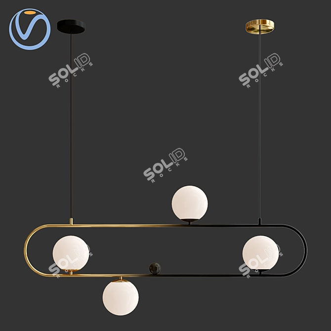 Modern Hoop Pendant Light by Lampatron 3D model image 4