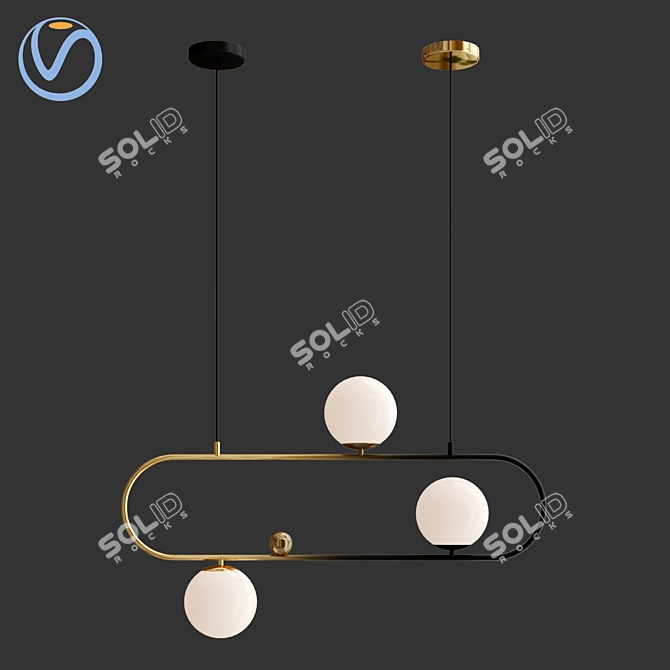 Modern Hoop Pendant Light by Lampatron 3D model image 5