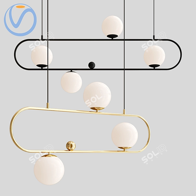 Modern Hoop Pendant Light by Lampatron 3D model image 6