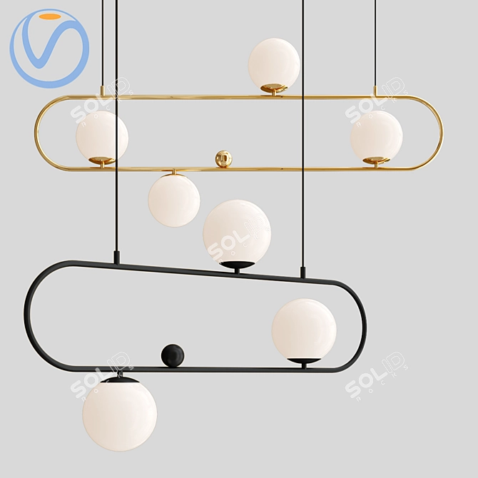 Modern Hoop Pendant Light by Lampatron 3D model image 7