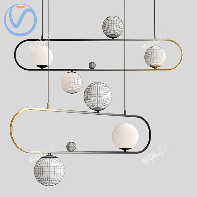 Modern Hoop Pendant Light by Lampatron 3D model image 8