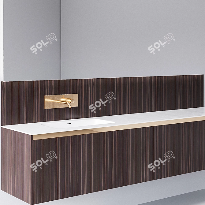 Elegant Ebony Wood Eden: Oasis Group 3D model image 2